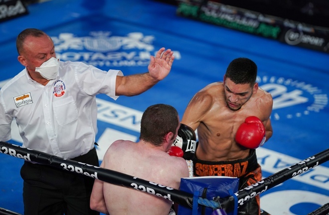 Sheeraz is fighting for the first time since a last-round stoppage over Pitto in November.  Photo: Round 'N' Bout Media/Queensberry Promotions