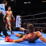 Rolando Romero knocked out Anthony Yigit in the seventh round to retain his WBA interim Lightweight title Photo Credit: Sean Michael Ham/TGB Promotions