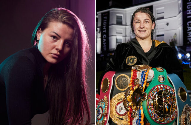 Sandy Ryan hopes to one day be mentioned alongside Katie Taylor as she prepares to make her professional debut Saturday at Fight Camp.  Photo: Mark Robinson/Matchroom Boxing