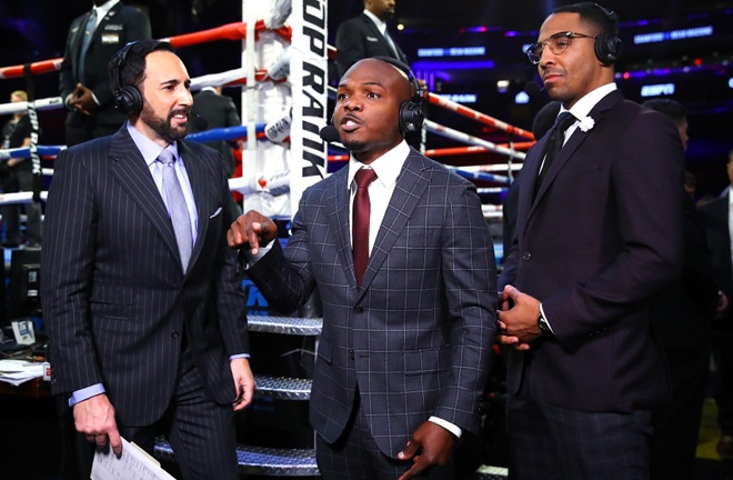 Bradley (centre) believes the unbeaten Americans would bring the best out of each other Photo Credit: Mikey Williams/Top Rank