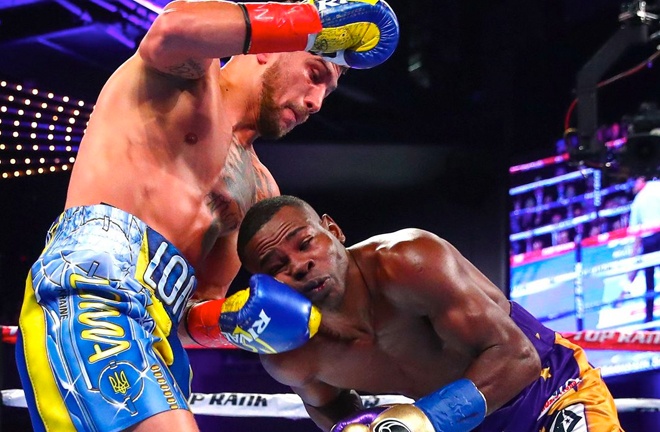 Throwback to when Lomachenko retired Rigondeaux in 2017. Photo Credit: Top Rank.