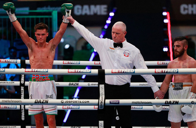 Hopey Price picked up his fifth win at Fight Camp Photo Credit: Ian Walton/Matchroom Boxing