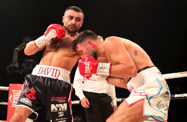 David Avanesyan blitzed Liam Taylor in two rounds at the SSE Arena Photo Credit: Lawrence Lustig/BOXXER