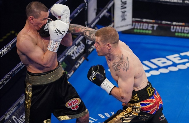 Callum Johnson ended over two years out of the ring to stop Emil Markic in two rounds in April Photo Credit: Queensberry Promotions