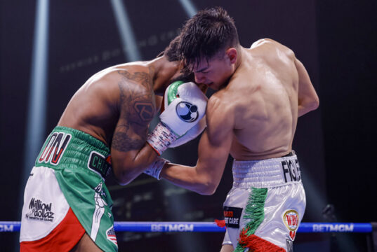 Stephen Fulton earns the majority decision win over Brandon Figueroa to stay unbeaten. Photo Credit: Showtime Boxing (Twitter).