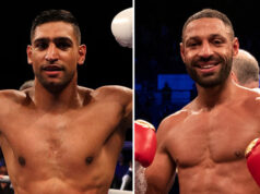 Amir Khan will face Kell Brook in a long-awaited domestic showdown on February 19 in Manchester Photo Credit: Mark Robinson/Matchroom Boxing