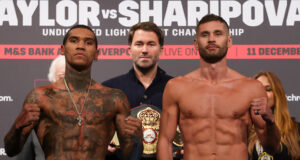 Conor Benn and Chris Algieri at Friday's weigh-in Photo Credit: Mark Robinson/Matchroom Boxing