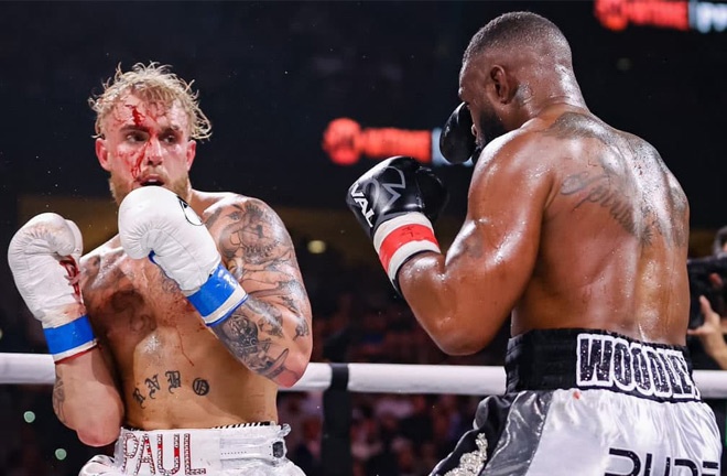 Paul suffered a nasty cut in the third round after a clash of heads Photo Credit: Amanda Westcott/SHOWTIME