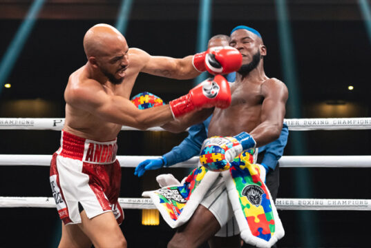 Hector Garcia shocked Chris Colbert in their WBA featherweight title eliminator winning on points. Photo Credit: Premier Boxing Champions.