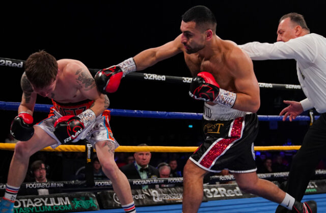 European welterweight champion David Avanesyan made an emphatic statement in a stunning fifth defence of his EBU belt over Oskari Metz at the OVO Arena, Wembley. Photo Credit: Queensberry Promotions/Frank Warren/Stephen Dunkley.