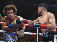 Alexis Rocha knocked out Blair Cobbs in Los Angeles on Saturday night Photo Credit: Tom Hogan/Golden Boy Boxing