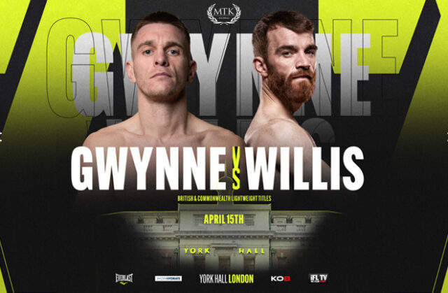 Gavin Gwynne and Luke Willis meet for the British and Commonwealth lightweight titles on Friday Photo Credit: MTK Global