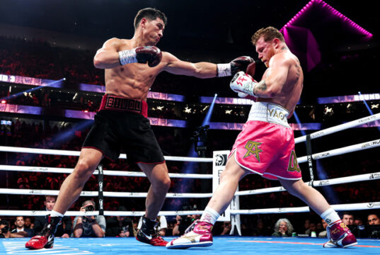 Dmitry Bivol won the biggest fight of his career seeing off Canelo Alvarez to remain undefeated. Photo Credit: DAZN (Twitter)