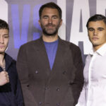 Liam Paro and Brock Jarvis pictured at the first press conference ahead of their fight in Australia in September Photo Credit: Darren Burns/Matchroom Boxing