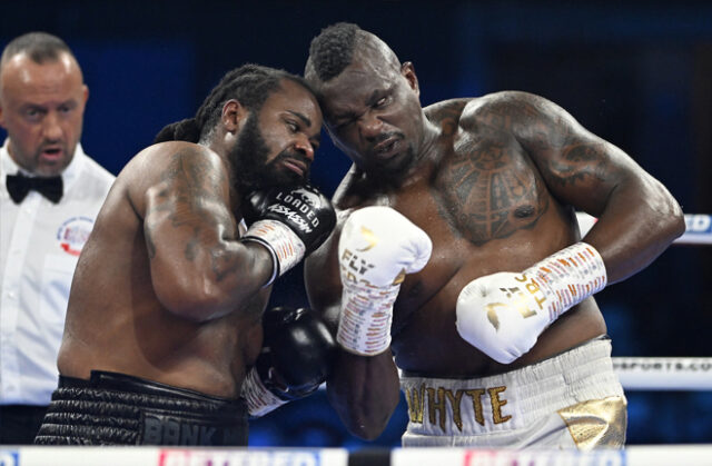 Dillian Whyte grinded out a hard-fought victory over American Jermaine Franklin. Photo Credit: Mark Robinson/Matchroom Boxing