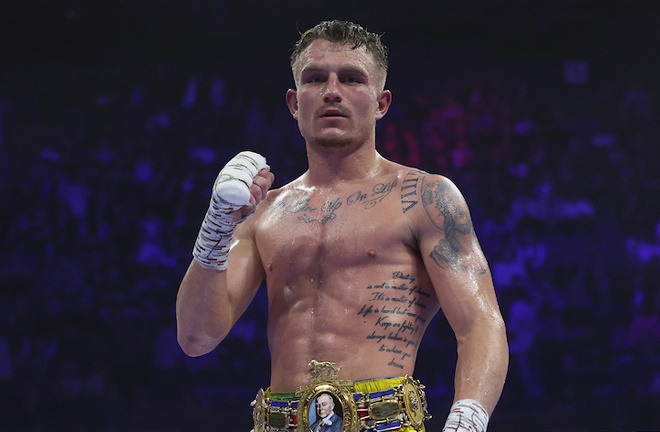 Smith successfully defended his British super lightweight title.  Photo: Mark Robinson/Matchroom Boxing