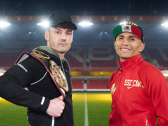 Leigh Wood defends his WBA featherweight world title against Mauricio Lara in Nottingham on Saturday Photo Credit: Mark Robinson/Matchroom Boxing