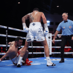 Joe Cordina claimed the IBF Super-Featherweight World Title in Cardiff this evening with a split decision victory over Shavkatdzhon Rakhmiov. Photo Credit: Mark Robinson/Matchroom Boxing