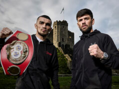 Shavkatdzhon Rakhmiov defends his IBF super featherweight world title against Joe Cordina in Cardiff on Saturday, live on DAZN Photo Credit: Mark Robinson/Matchroom Boxing