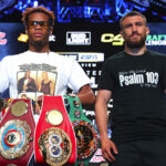 Devin Haney puts his undisputed lightweight crown on the line against Vasiliy Lomachenko in Las Vegas on Saturday Photo Credit: Mikey Williams/Top Rank via Getty Images