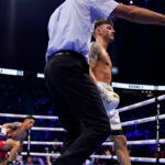 Chris Billam-Smith dropped Lawrence Okolie three times along the way to becoming the new WBA Cruiserweight Champion. Photo Credit: LAWRENCE LUSTIG/BOXXER