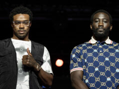 Errol Spence Jr clashes with Terence Crawford for the undisputed welterweight championship in Las Vegas on Saturday Photo Credit: Amanda Westcott/SHOWTIME