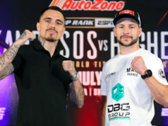 George Kambosos Jr takes on Maxi Hughes on Saturday night in Oklahoma live on DAZN. Photo Credit: Mikey Williams/Top Rank Inc via Getty Images