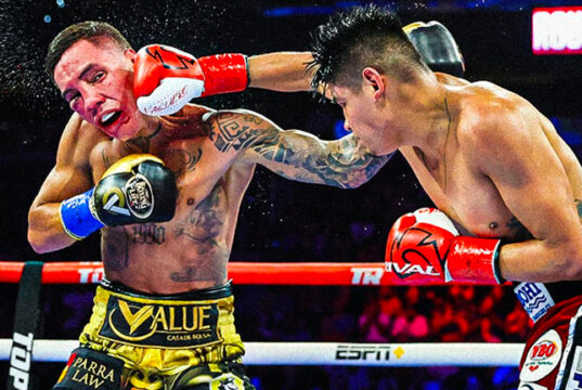 Navarrete looked destructive as ever against Valdez (Photo Credit: ESPN Ringside (Twitter).)