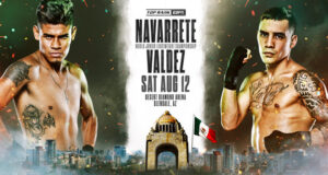Emanuel Navarrete defends his WBO super featherweight crown against Oscar Valdez in Arizona on Saturday Photo Credit: Top Rank Boxing