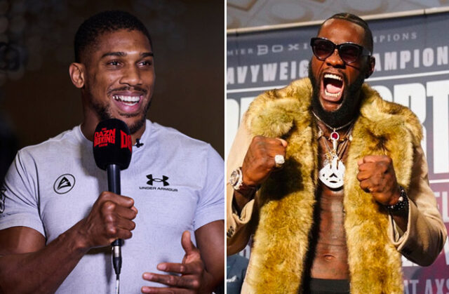 Anthony Joshua says he is hearing he could fight Deontay Wilder on the undercard of Tyson Fury vs Oleksandr Usyk Photo Credit: Mark Robinson/Matchroom Boxing/Sean Michael Ham/Mayweather Promotions