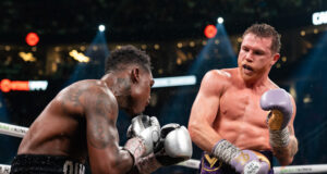 Canelo Alvarez put on a dominant display to beat Jermell Charlo on points in Las Vegas on Saturday Photo Credit: Ryan Hafey/Premier Boxing Champions
