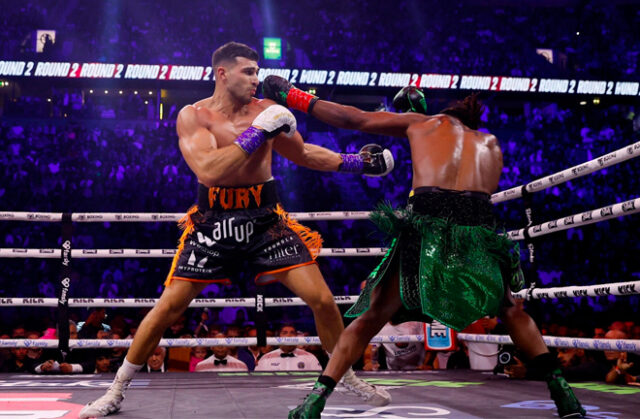 Tommy Fury scored a majority decision victory over KSI in Manchester.  Photo credit: Jason Cairnduff/Action Images via Reuters