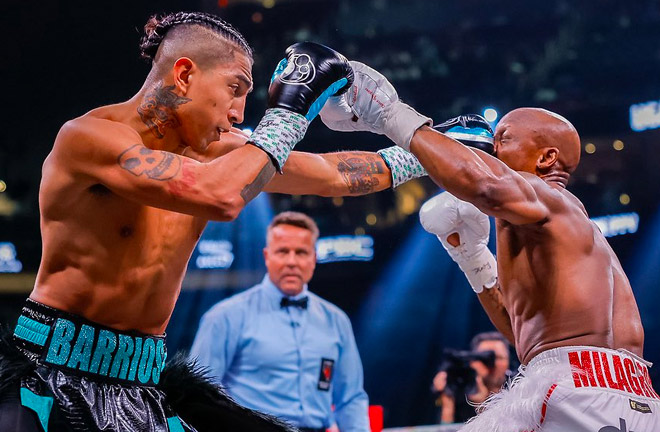 Barrios secured the WBC interim welterweight title with victory over Ugas Photo Credit: Esther Lin/SHOWTIME