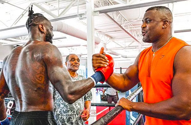 Wilder and Ngannou met each other at the UFC Performance Institute in Las Vegas