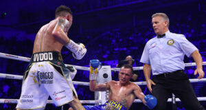 Leigh Wood dramatically stopped Josh Warrington in the seventh round in Sheffield on Saturday Photo Credit: Mark Robinson/Matchroom Boxing