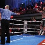 Crocker celebrates after beating Felix Photo Credit: Mark Robinson/Matchroom Boxing