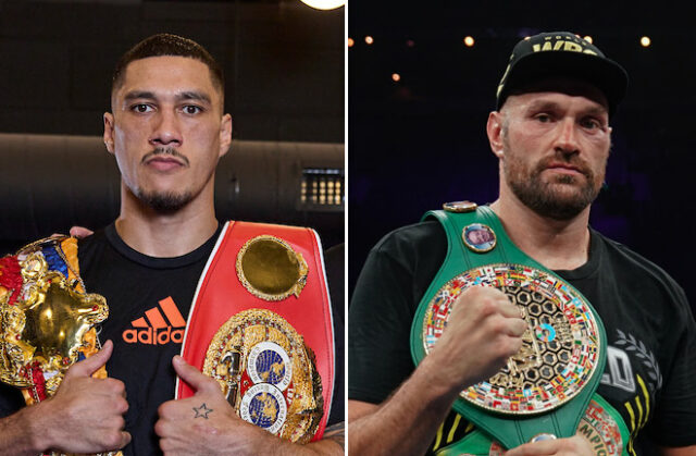 Jai Opetaia's team have denied suggestions that he dropped Tyson Fury in sparring ahead of his fight with Oleksandr Usyk on February 17 Photo Credit: Mark Robinson/Matchroom Boxing/Stephen Dunkley/Queensberry Promotions