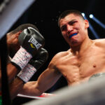 Vergil Ortiz Jr stopped Fredrick Lawson in the first round in Las Vegas on Saturday Photo Credit: Cris Esqueda / Golden Boy Promotions