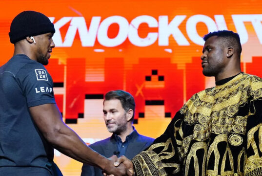 Joshua and Ngannou lock horns in another Saudi heavyweight blockbuster. (Photo Credit: AP)