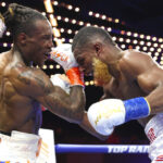 O’Shaquie Foster secured a split decision win over Abraham Nova in their super featherweight world title fight in New York on Friday Photo Credit: Mikey Williams/Top Rank