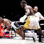 Two late knockdowns ensured it was a wide win on the cards for Buatsi. (PA)