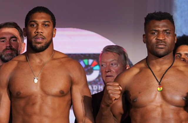 Anthony Joshua clashes with Francis Ngannou in Saudi Arabia on Friday Photo Credit: Stephen Dunkley/Queensberry Promotions