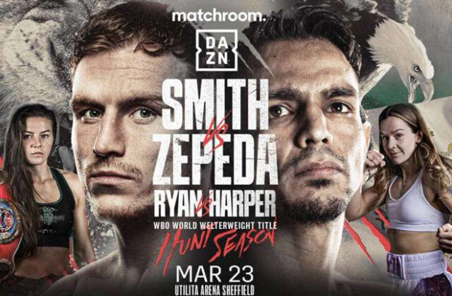 Rising Sheffield star Dalton Smith takes on his toughest test to date in Jose Zepeda. (Poster: Matchroom)