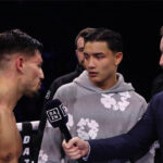 Flynn and Vuong went back and forth after the former’s win. (Photo Credit: Mark Robinson, Matchroom)