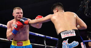 On the day Ukraine's Oleksandr Usrk captured the undisputed heavyweight title, his countryman, Denys Berinchyk, stunned the boxing world. Berinchyk defeated Emanuel Navarrete by split decision to win the vacant WBO lightweight world title Saturday evening at Pechanga Arena in San Diego. Photo Credit: Top Rank Boxing.