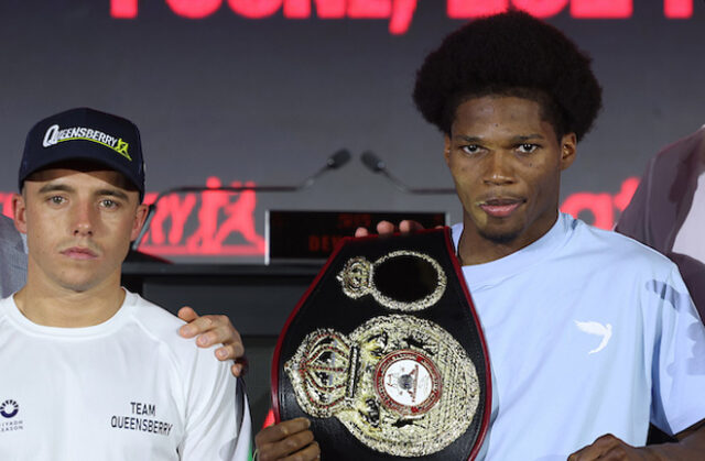 On Saturday, Raymond Ford defends his WBA featherweight world title against Nick Ball in Saudi Arabia.  Photo: Mark Robinson/Matchroom Boxing