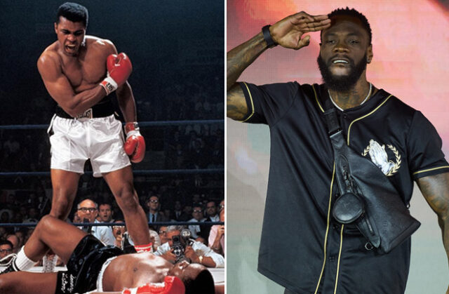 Deontay Wilder looks at Zhilei Zhang's Muhammad Ali-style knockout on Saturday in Saudi Arabia.  Photo: Wilder (Mark Robinson/Matchroom Boxing)