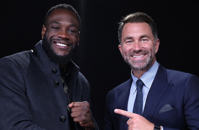 Wilder captains Hearn's Matchroom in the 5v5 match. Photo: Mark Robinson/Matchroom Boxing