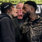 Davis and Martin had a heated face off on Wednesday Photo Credit: Esther Lin/Premier Boxing Champions