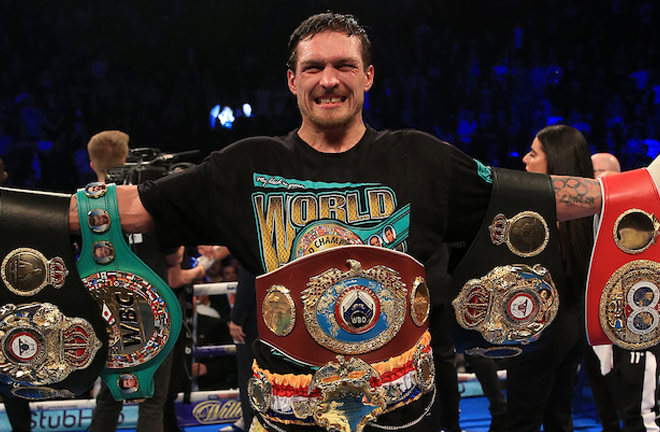 Usyk previously held all the cruiserweight belts.  Photo: Simon Stacpoole/Matchroom Boxing